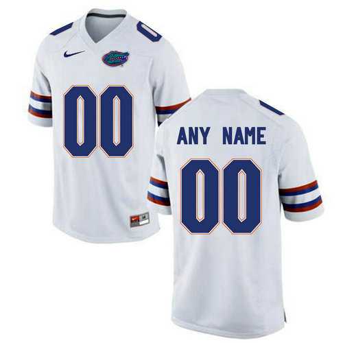 Mens Florida Gators White Customized College Jersey->customized ncaa jersey->Custom Jersey